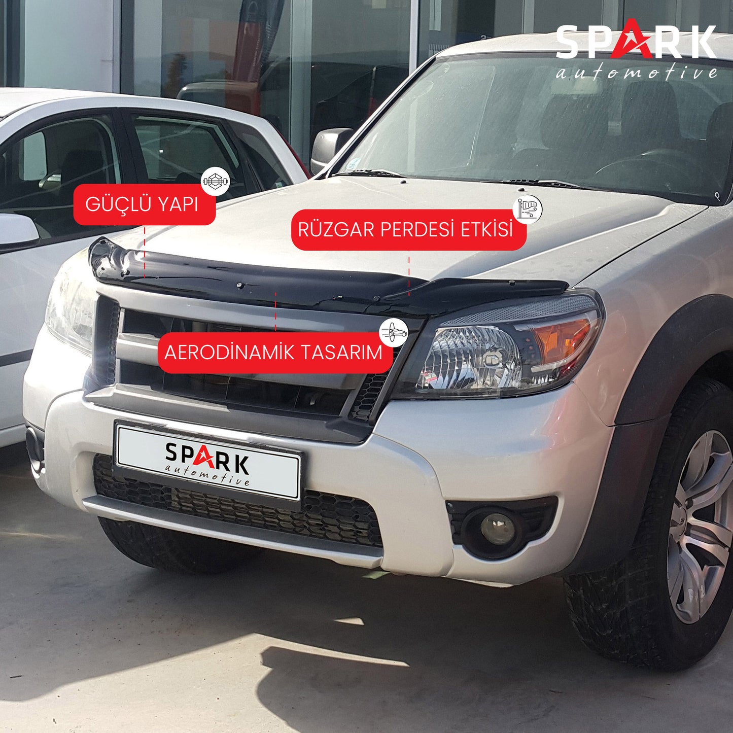 Ford Ranger 2009-2011 Yıl Aralığı Uyumlu Kaput Rüzgarlığı 3mm
