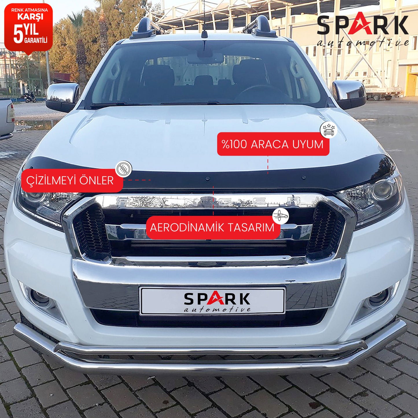 Ford Ranger 2015-2019 Yıl Aralığı Uyumlu Kaput Rüzgarlığı 3mm