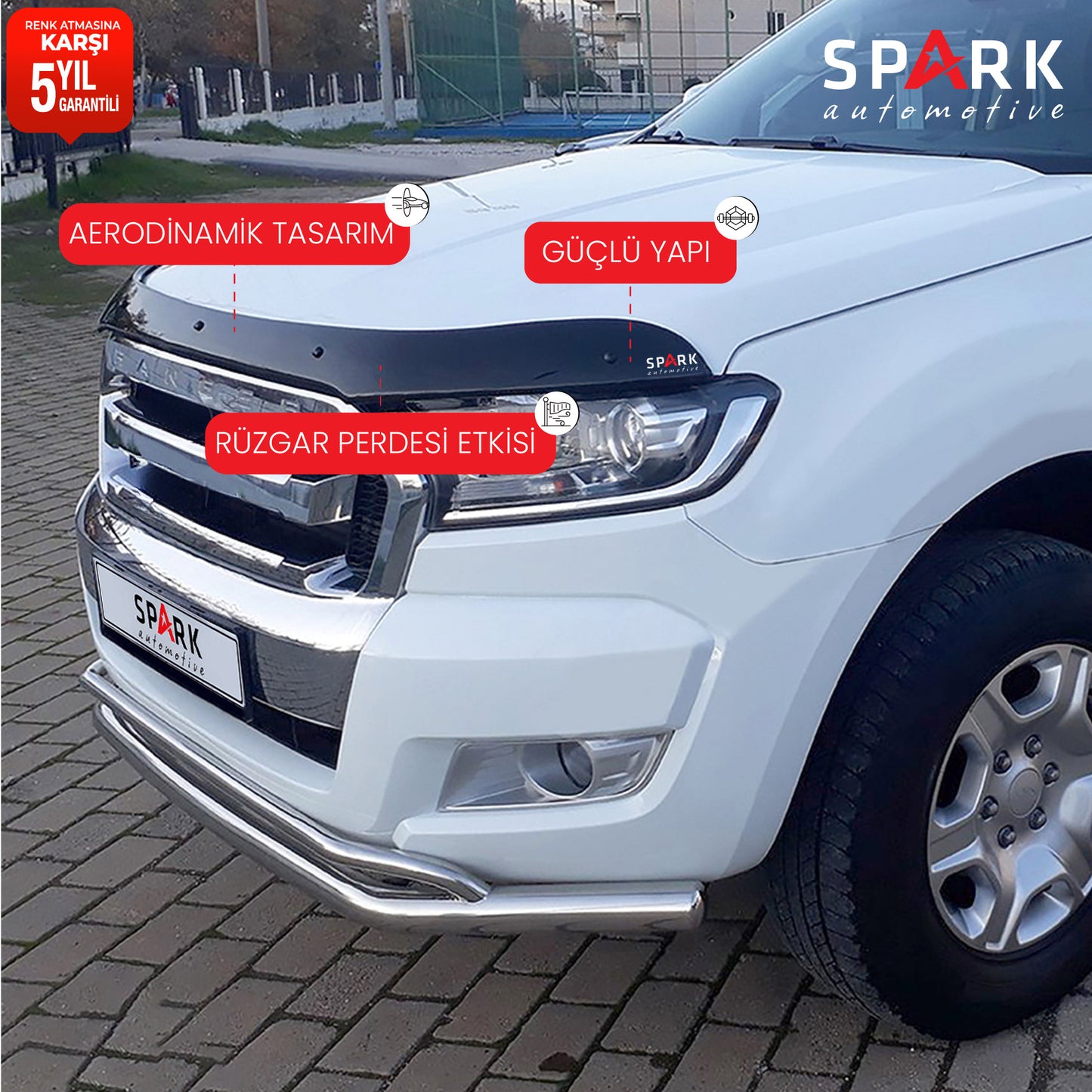 Ford Ranger 2015-2019 Yıl Aralığı Uyumlu Kaput Rüzgarlığı 3mm
