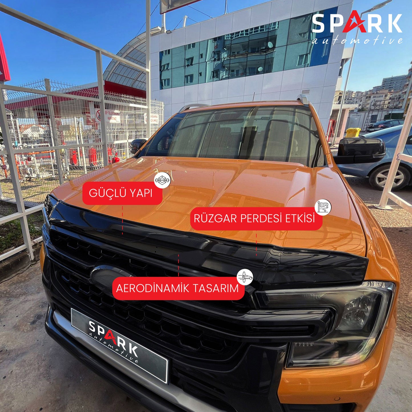 Ford Ranger 2023- Yılı ve Sonrası Uyumlu Kaput Rüzgarlığı 4mm