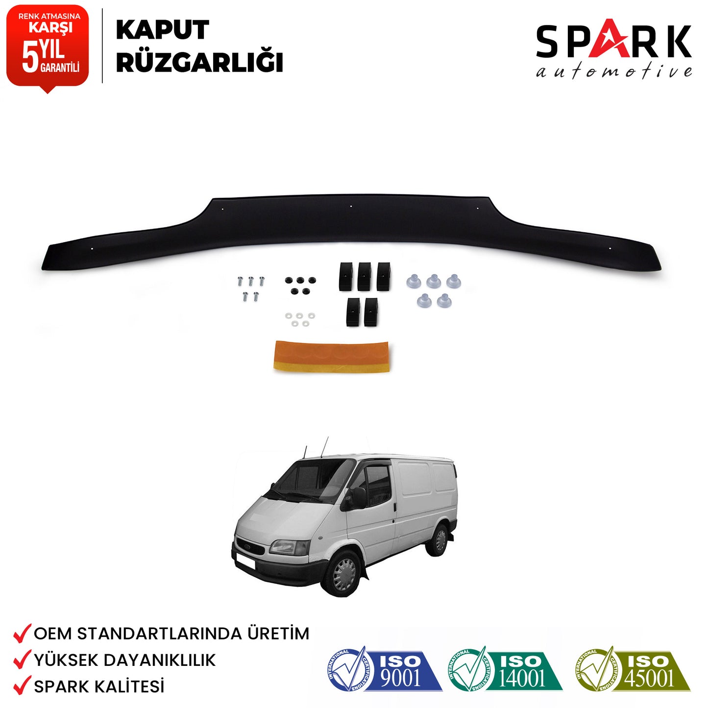 Ford Transit 1993-2002 Yıl Aralığı Uyumlu Kaput Rüzgarlığı 4mm