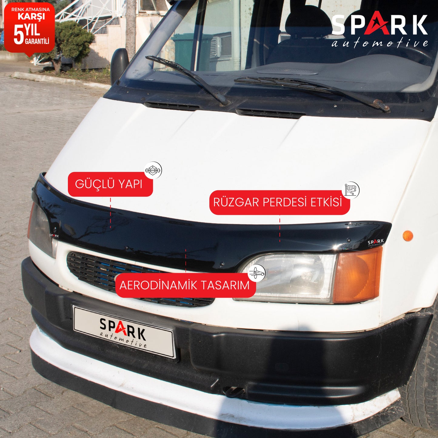 Ford Transit 1993-2002 Yıl Aralığı Uyumlu Kaput Rüzgarlığı 4mm