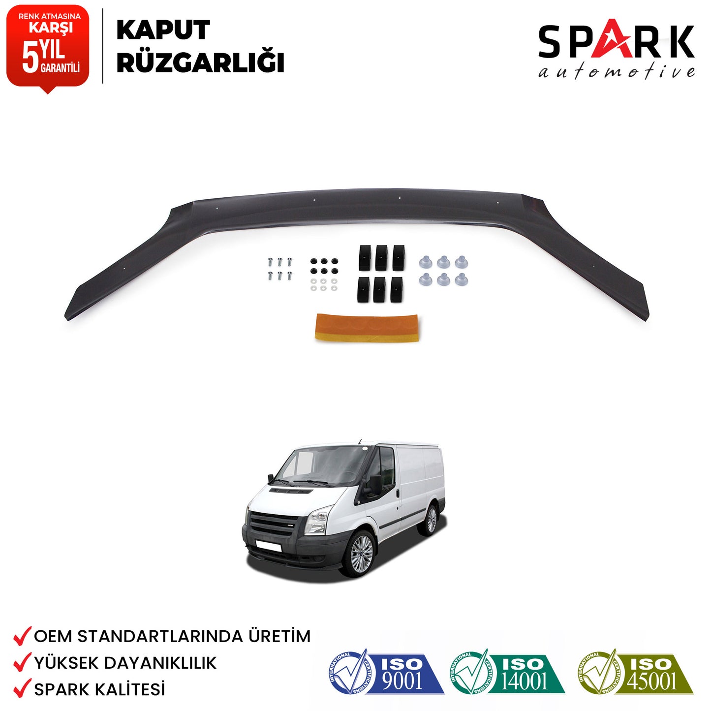 Ford Transit 2006-2013 Yıl Aralığı Uyumlu Ön Kaput Rüzgarlığı 3mm