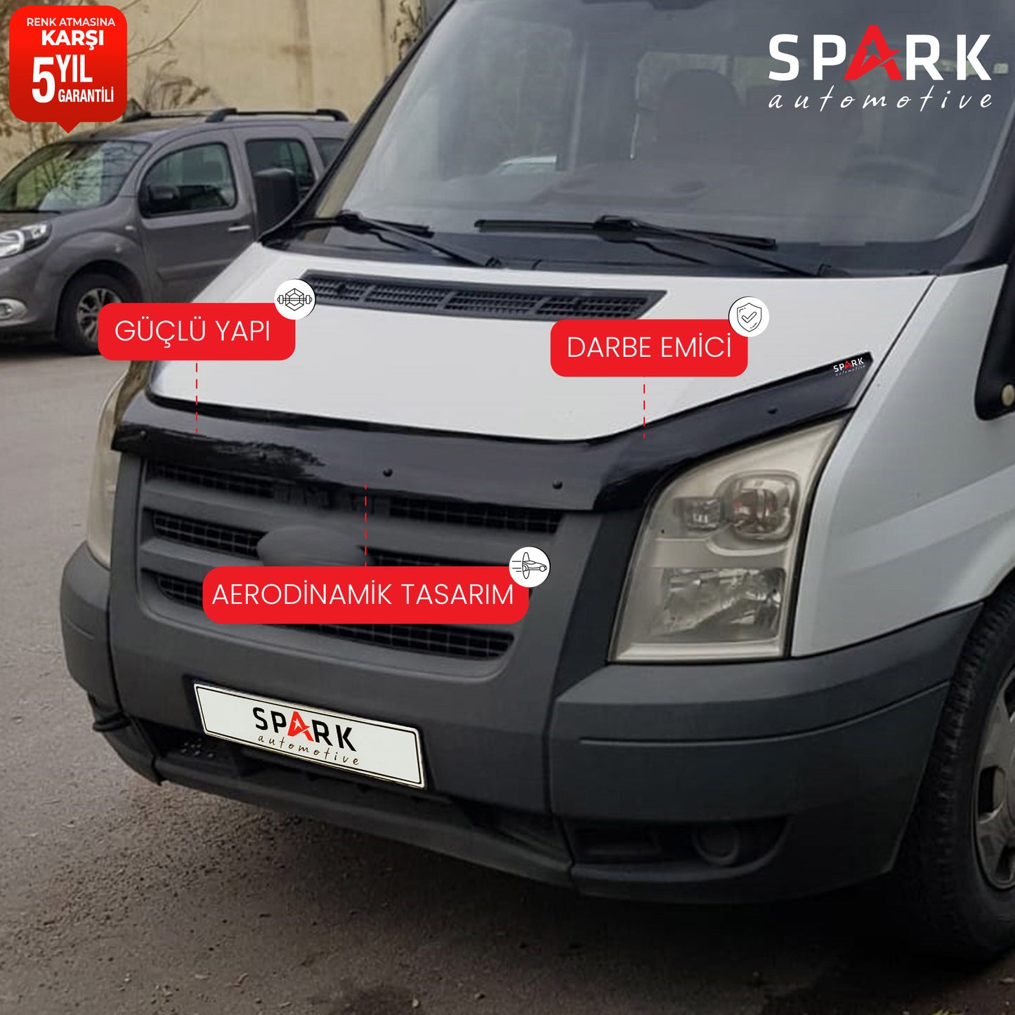 Ford Transit 2006-2013 Yıl Aralığı Uyumlu Ön Kaput Rüzgarlığı 4mm