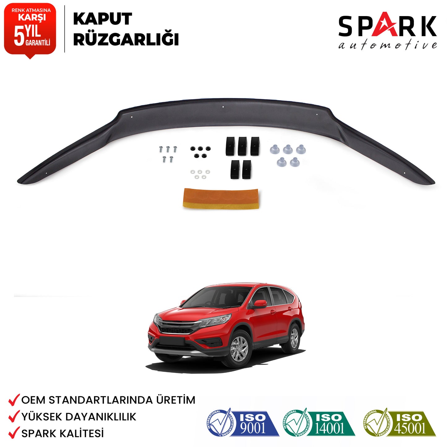 Honda CR-V 2013-2018 Yıl Aralığı Uyumlu Kaput Rüzgarlık 3mm