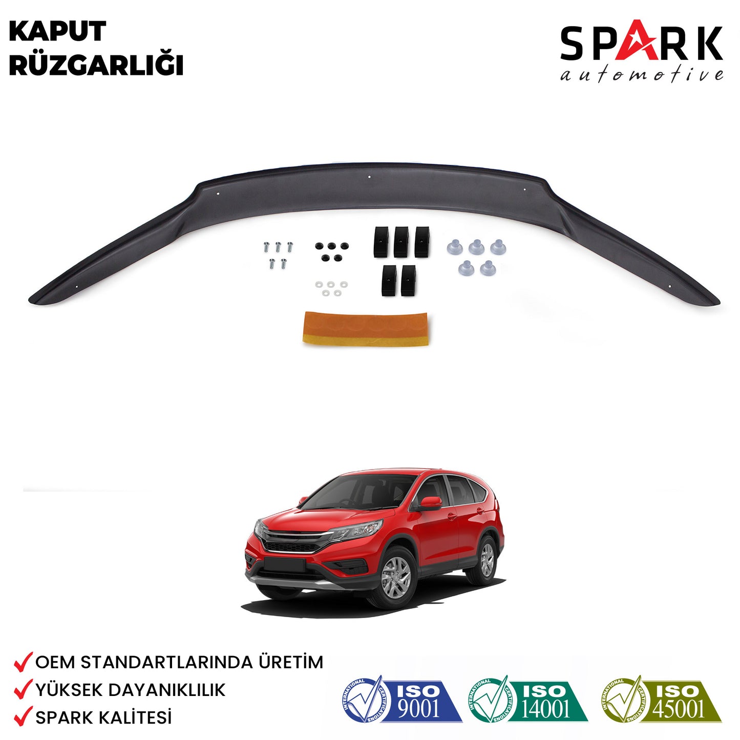 Honda CR-V 2013-2018 Yıl Aralığı Uyumlu Kaput Rüzgarlık 4mm