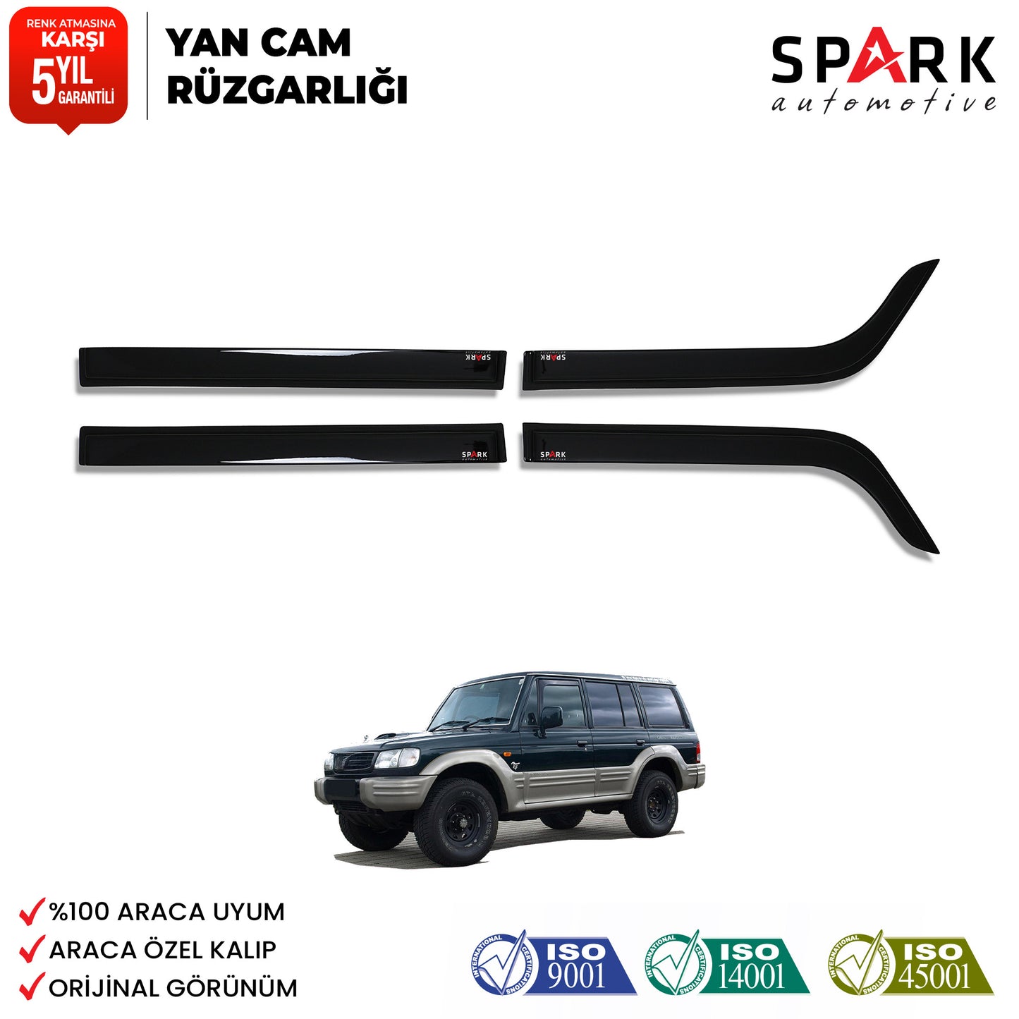 Hyundai Galloper 1997-2003 Yıl Aralığı Yan Cam Rüzgarlık 4 Prç.