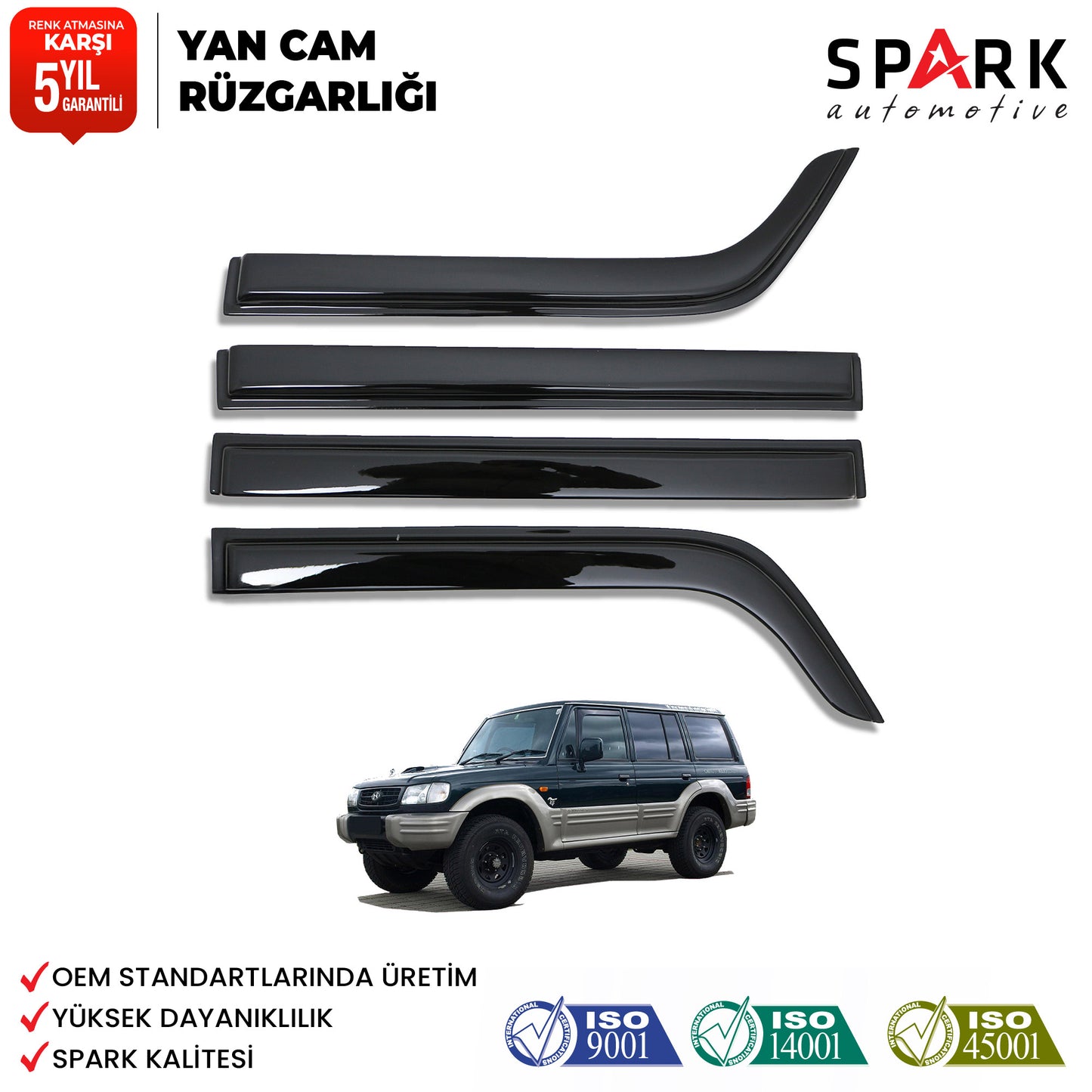 Hyundai Galloper 1997-2003 Yıl Aralığı Yan Cam Rüzgarlık 4 Prç.