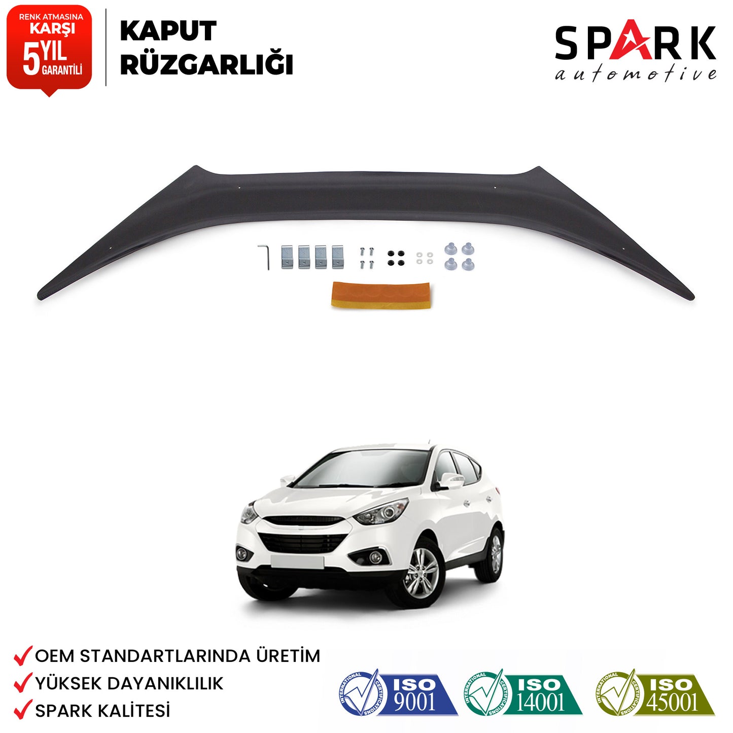 Hyundai IX 35 2010-2015 Yıl Arası Kaput Rüzgarlık 4mm