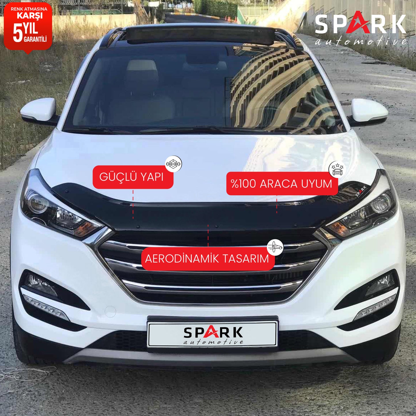 Hyundai Tucson 2016-2018 Yıl Arası Kaput Rüzgarlığı 3mm