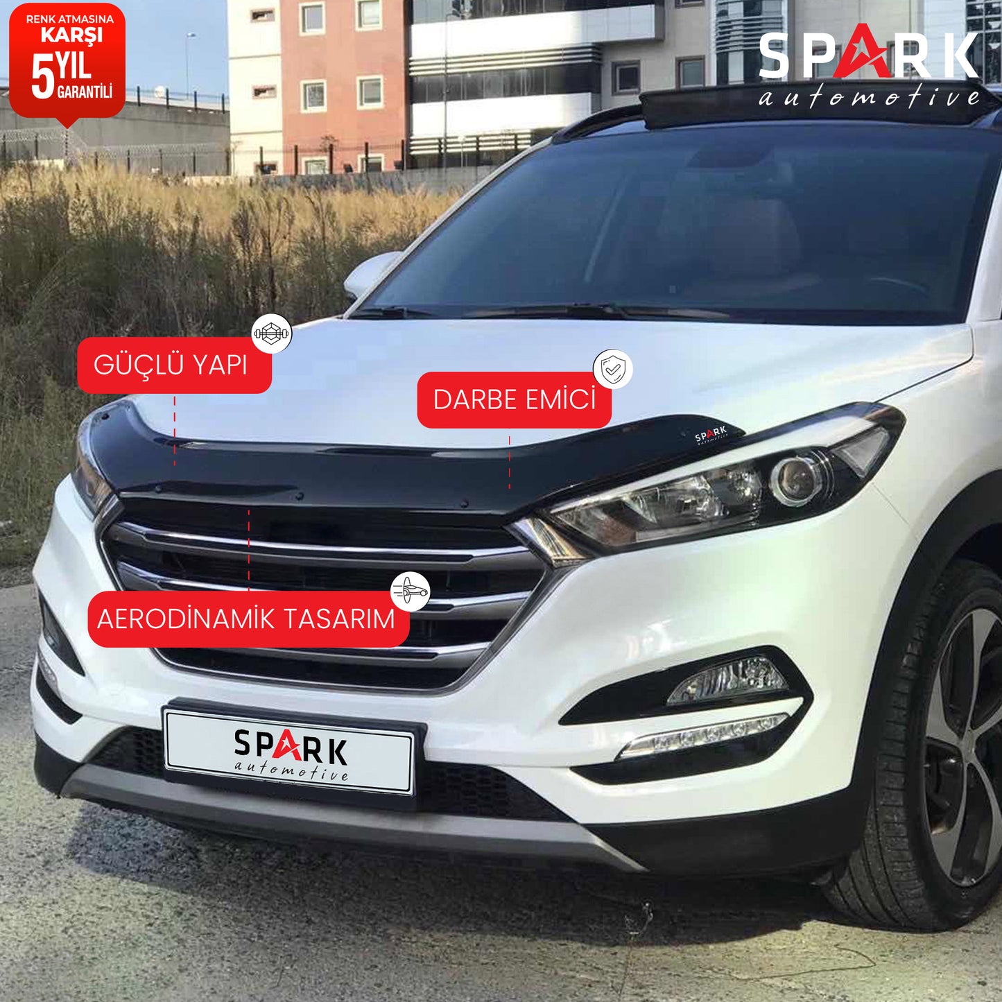 Hyundai Tucson 2016-2018 Yıl Arası Kaput Rüzgarlığı 3mm