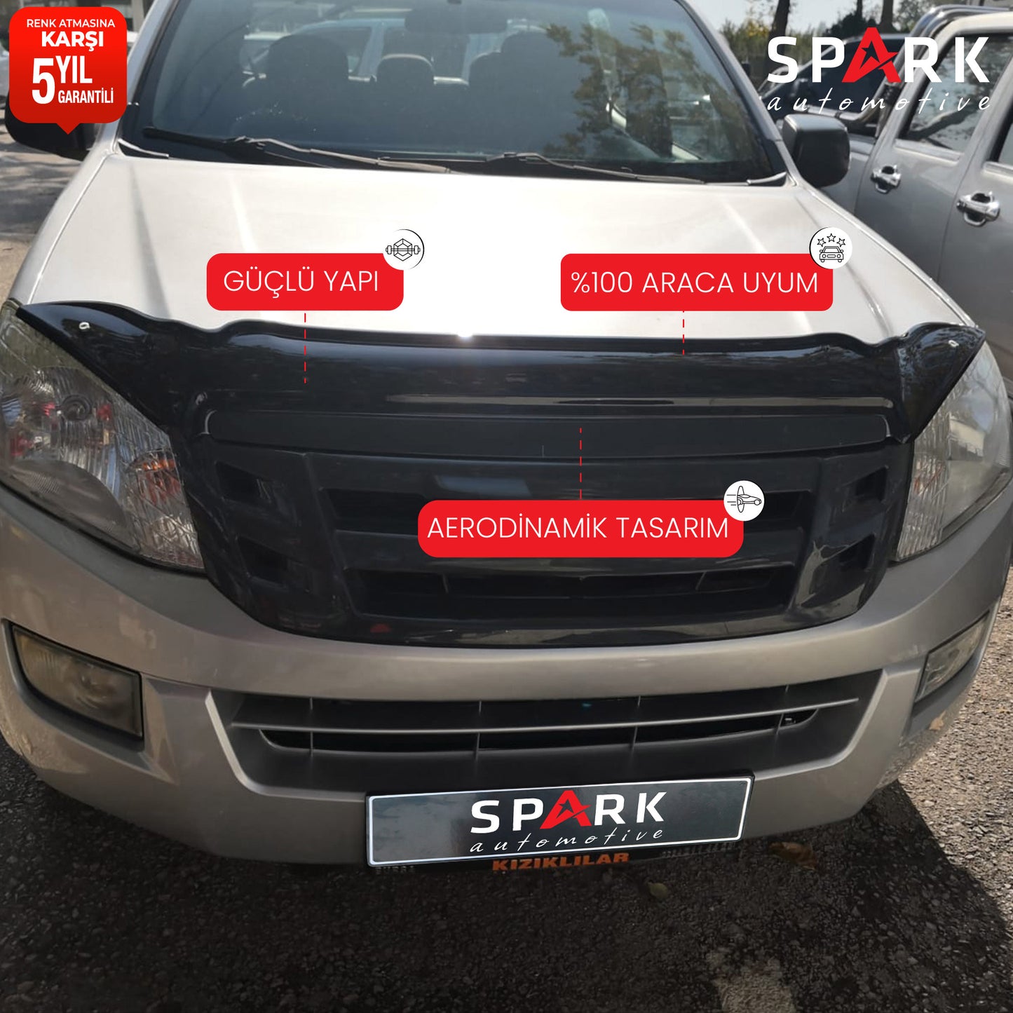Isuzu D-Max 2012-2017 Yıl Aralığı Uyumlu Kaput Rüzgarlığı 3mm