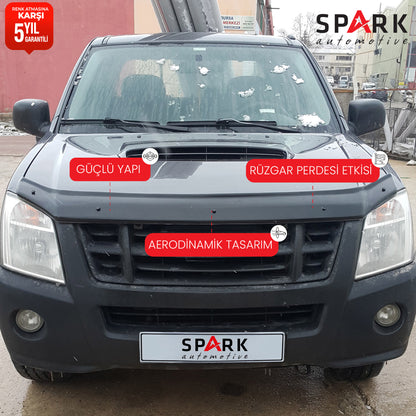Isuzu D-Max 2006-2012 Yıl Aralığı Uyumlu Kaput Rüzgarlığı 3mm