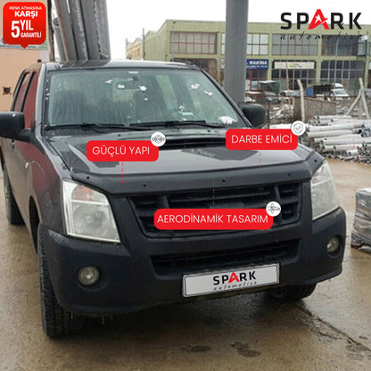 Isuzu D-Max 2006-2012 Yıl Aralığı Uyumlu Kaput Rüzgarlığı 3mm
