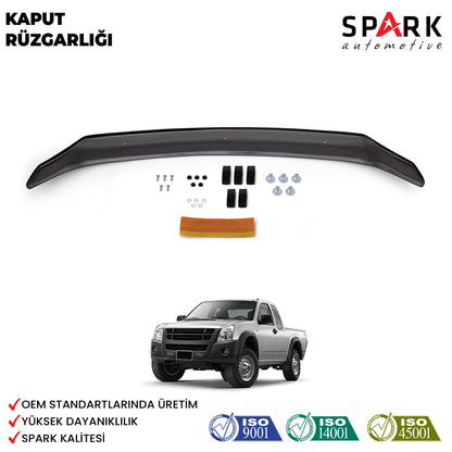 Isuzu D-Max 2006-2012 Yıl Aralığı Uyumlu Kaput Rüzgarlığı 4mm