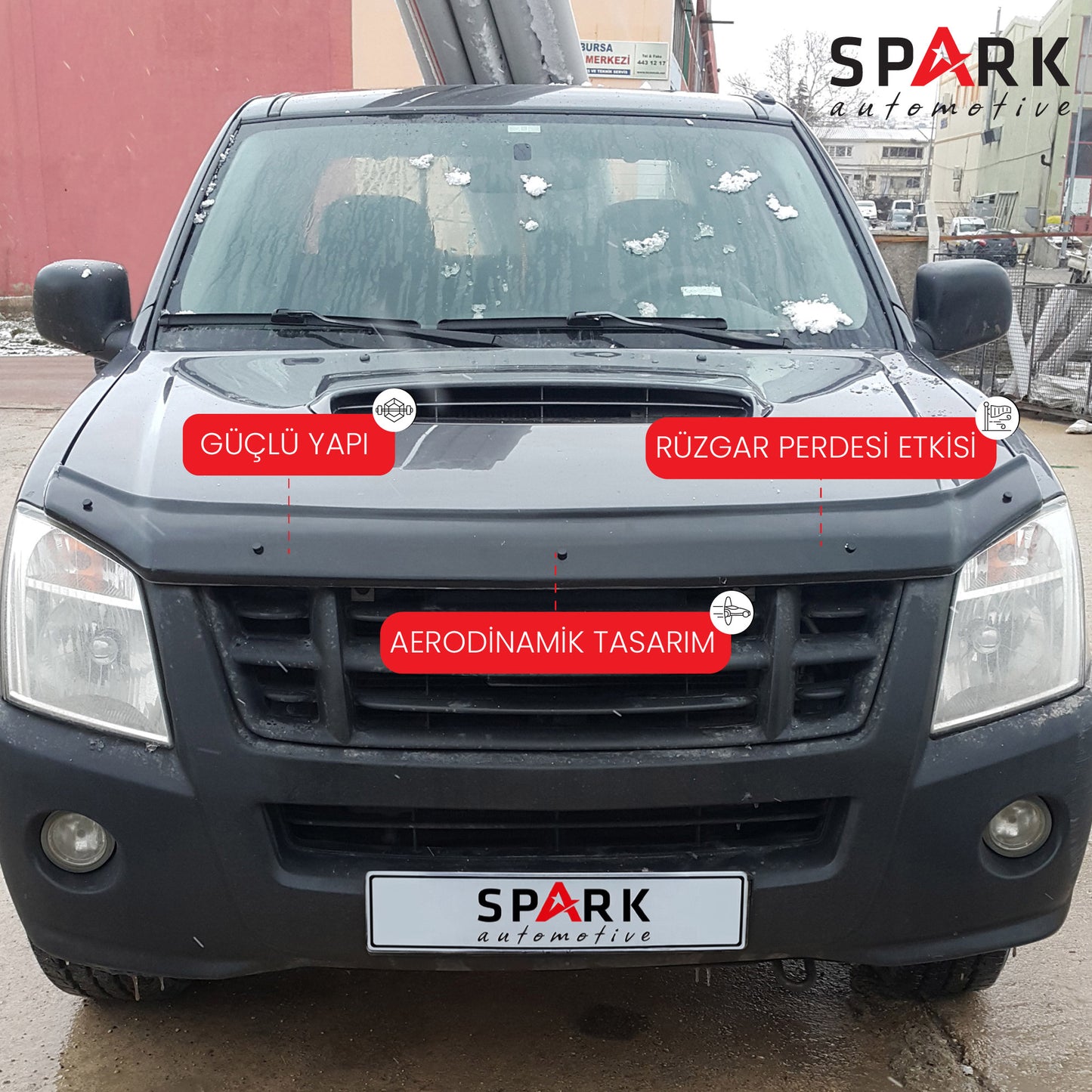 Isuzu D-Max 2006-2012 Yıl Aralığı Uyumlu Kaput Rüzgarlığı 4mm
