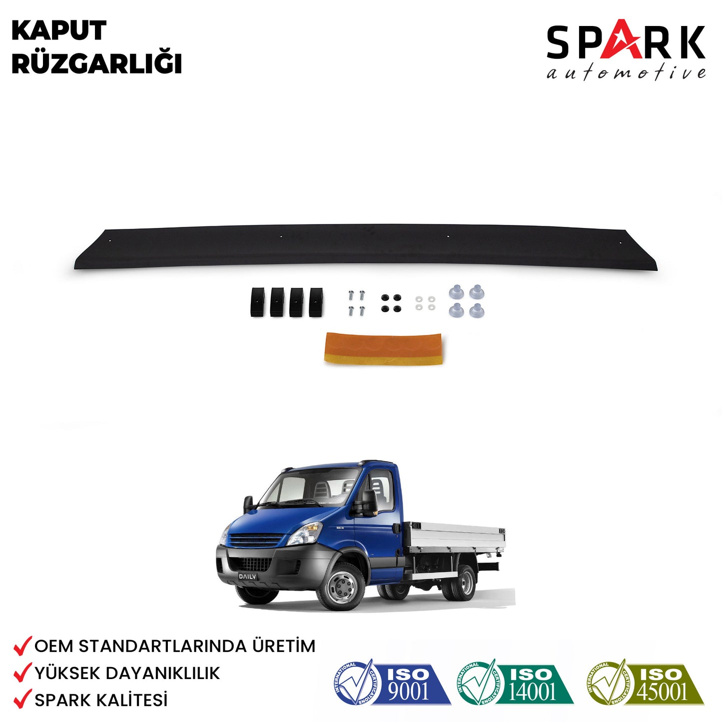Iveco Daily 2006-2011 Yıl Aralığı Uyumlu Kaput Rüzgarlığı 3mm