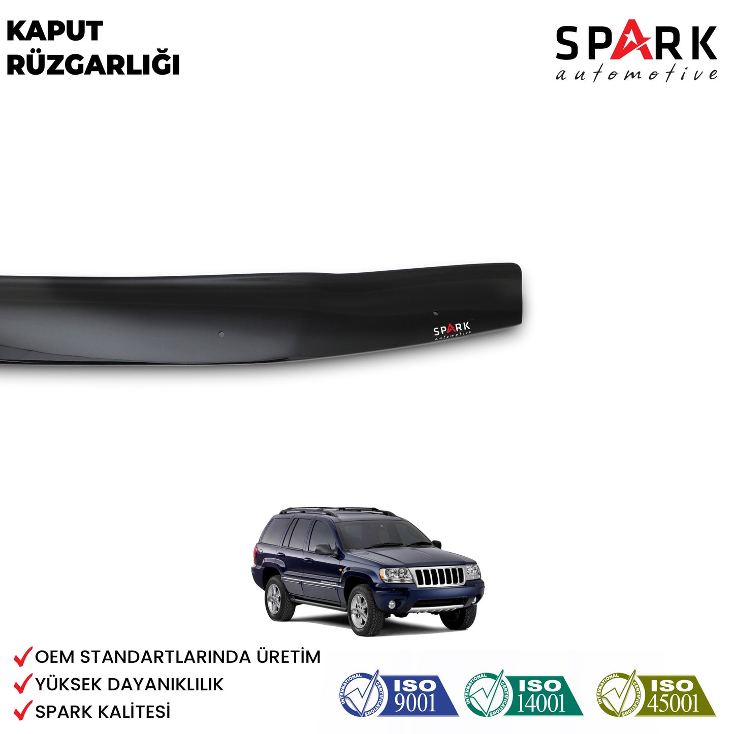 Jeep Grand Cherokee 1999 Yılı Ve Sonrası Uyumlu Kaput Rüzgarlığı 4mm