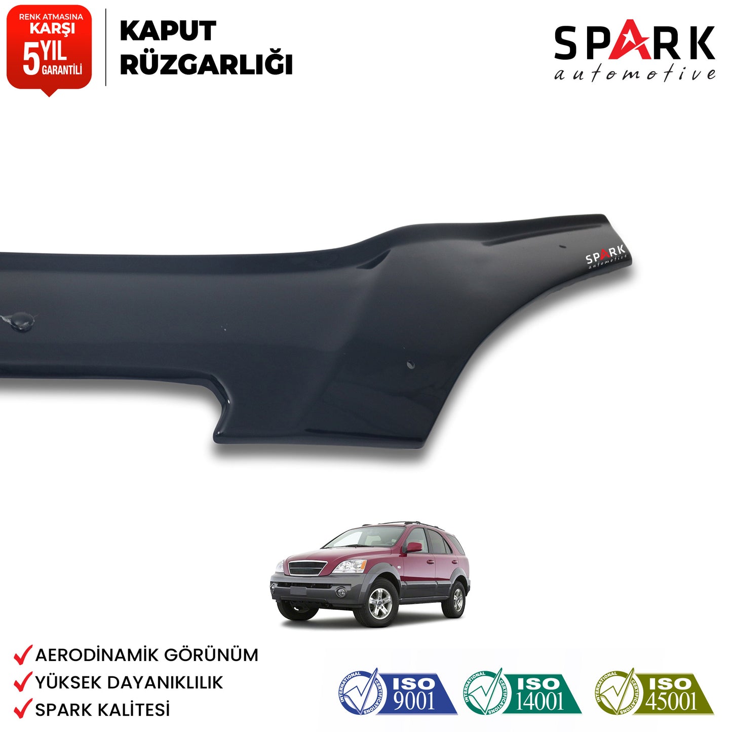 Kia Sorento 2002-2006 Yılları Arası Uyumlu Kaput Rüzgarlığı 3mm