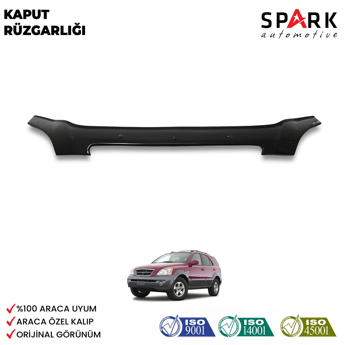 Kia Sorento 2002-2006 Yılları Arası Uyumlu Kaput Rüzgarlığı 4mm