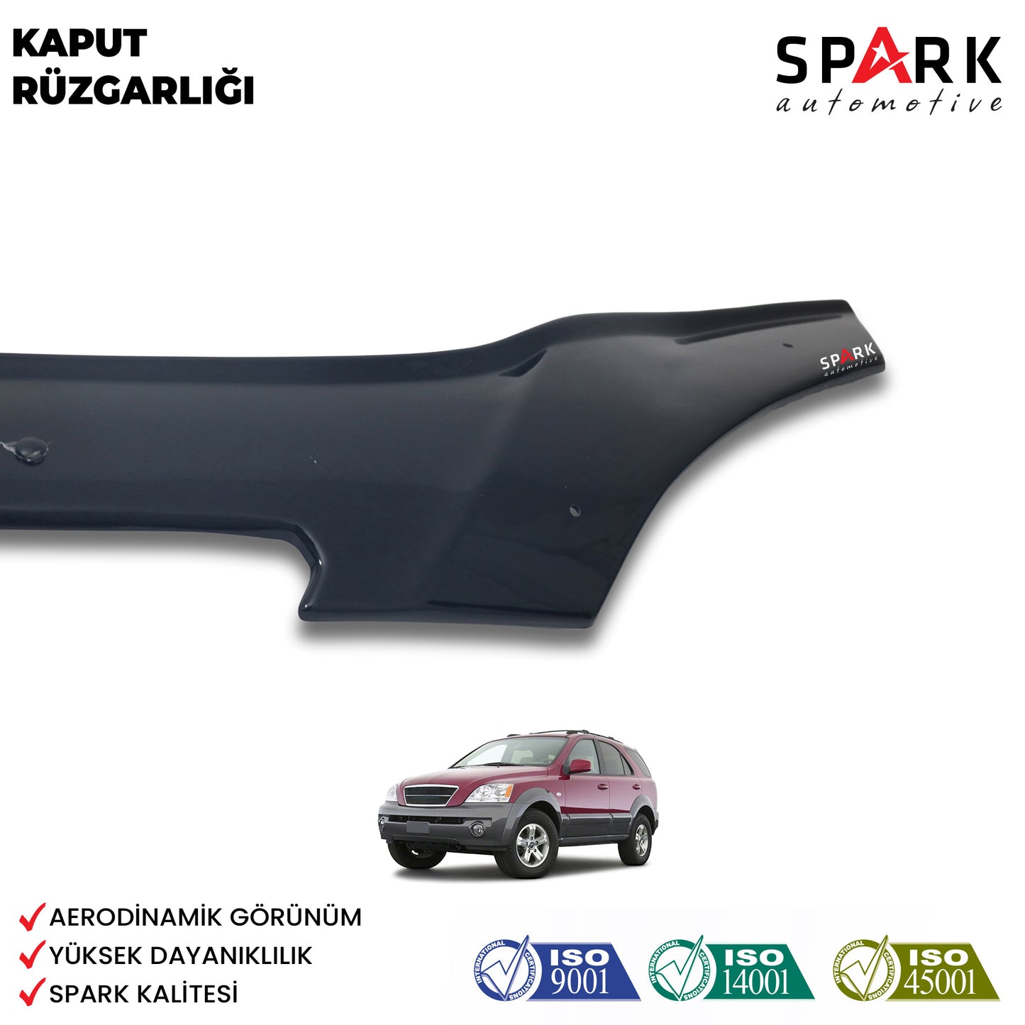 Kia Sorento 2002-2006 Yılları Arası Uyumlu Kaput Rüzgarlığı 4mm