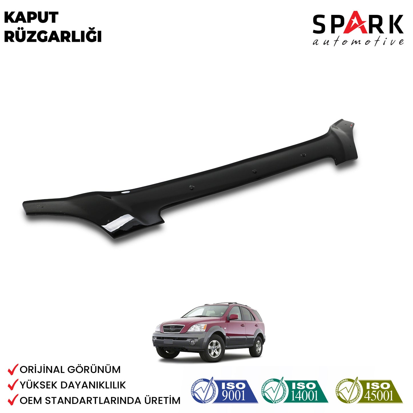Kia Sorento 2002-2006 Yılları Arası Uyumlu Kaput Rüzgarlığı 4mm