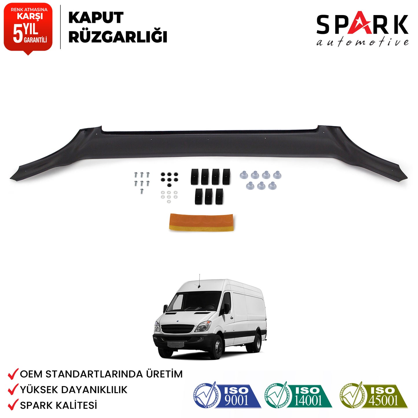 Mercedes Sprinter 2006-2012 Yıl Aralığı Uyumlu Kaput Rüzgarlığı 3mm