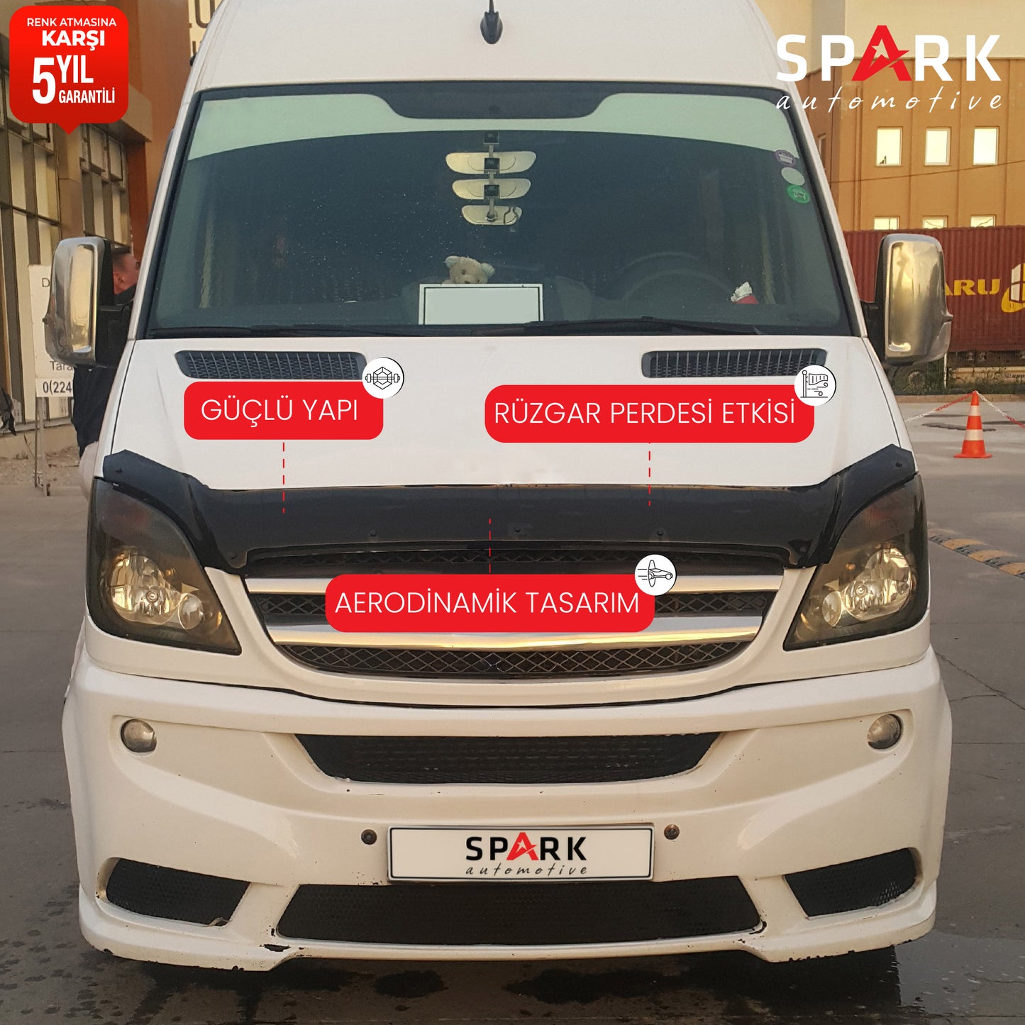 Mercedes Sprinter 2006-2012 Yıl Aralığı Uyumlu Kaput Rüzgarlığı 3mm