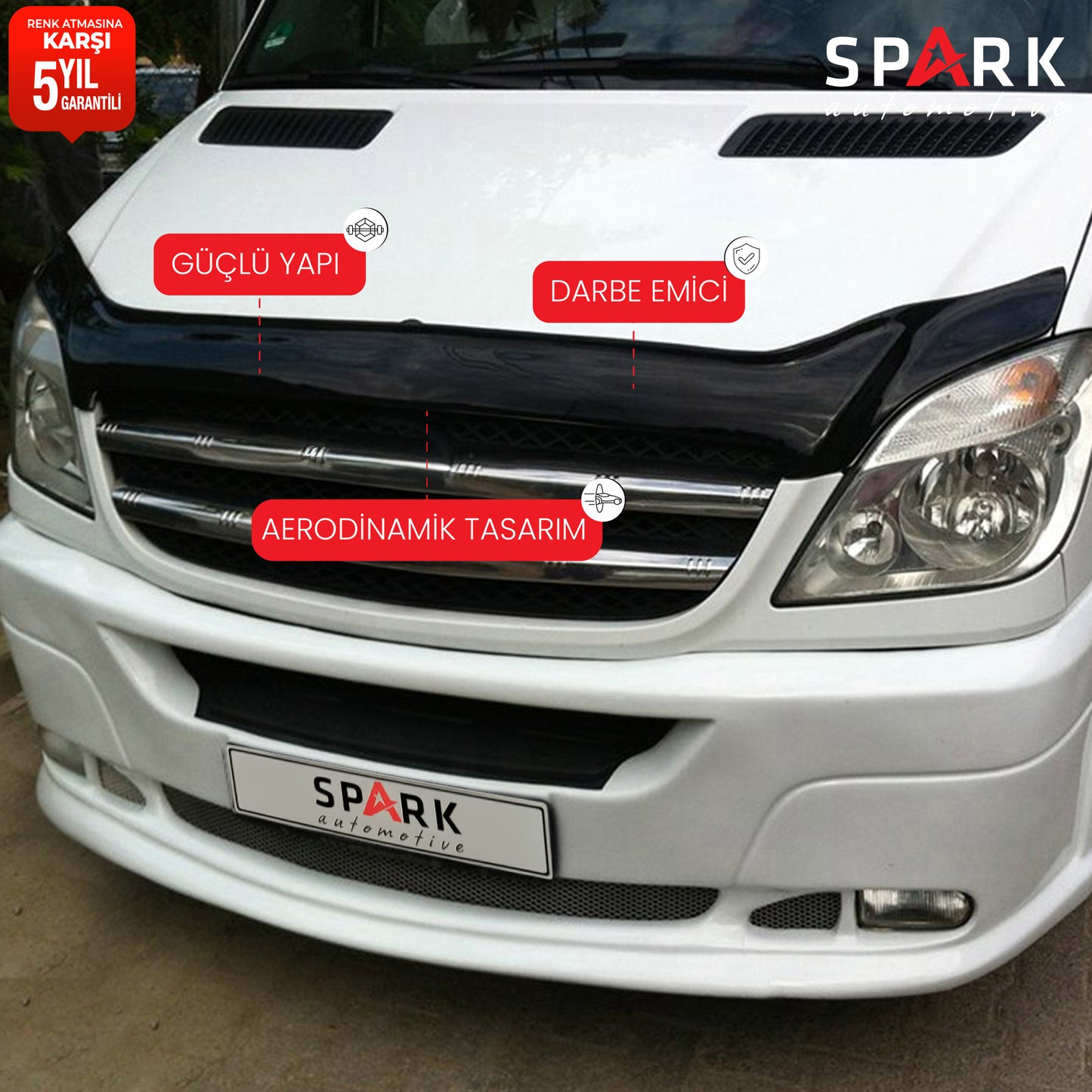 Mercedes Sprinter 2006-2012 Yıl Aralığı Uyumlu Kaput Rüzgarlığı 3mm