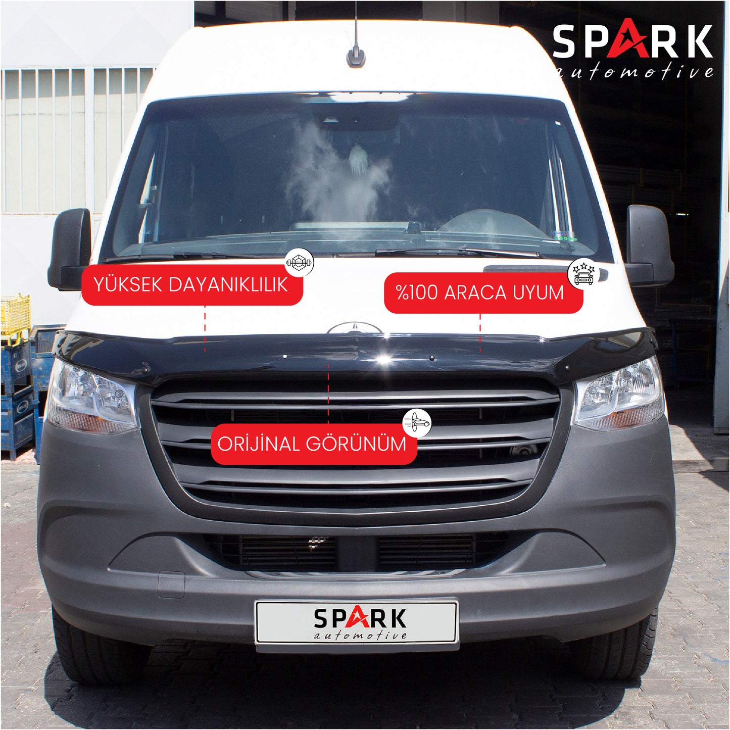 Mercedes Sprinter 2018- Yılı ve Sonrası Uyumlu Kaput Rüzgarlığı 3mm