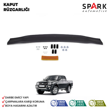 Mitsubishi L200 1996-2006 Yıl Aralığı Uyumlu Kaput Rüzgarlığı 4mm