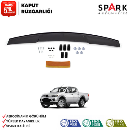 Mitsubishi L200 2007-2015 Yıl Aralığı Uyumlu Kaput Rüzgarlığı 3mm