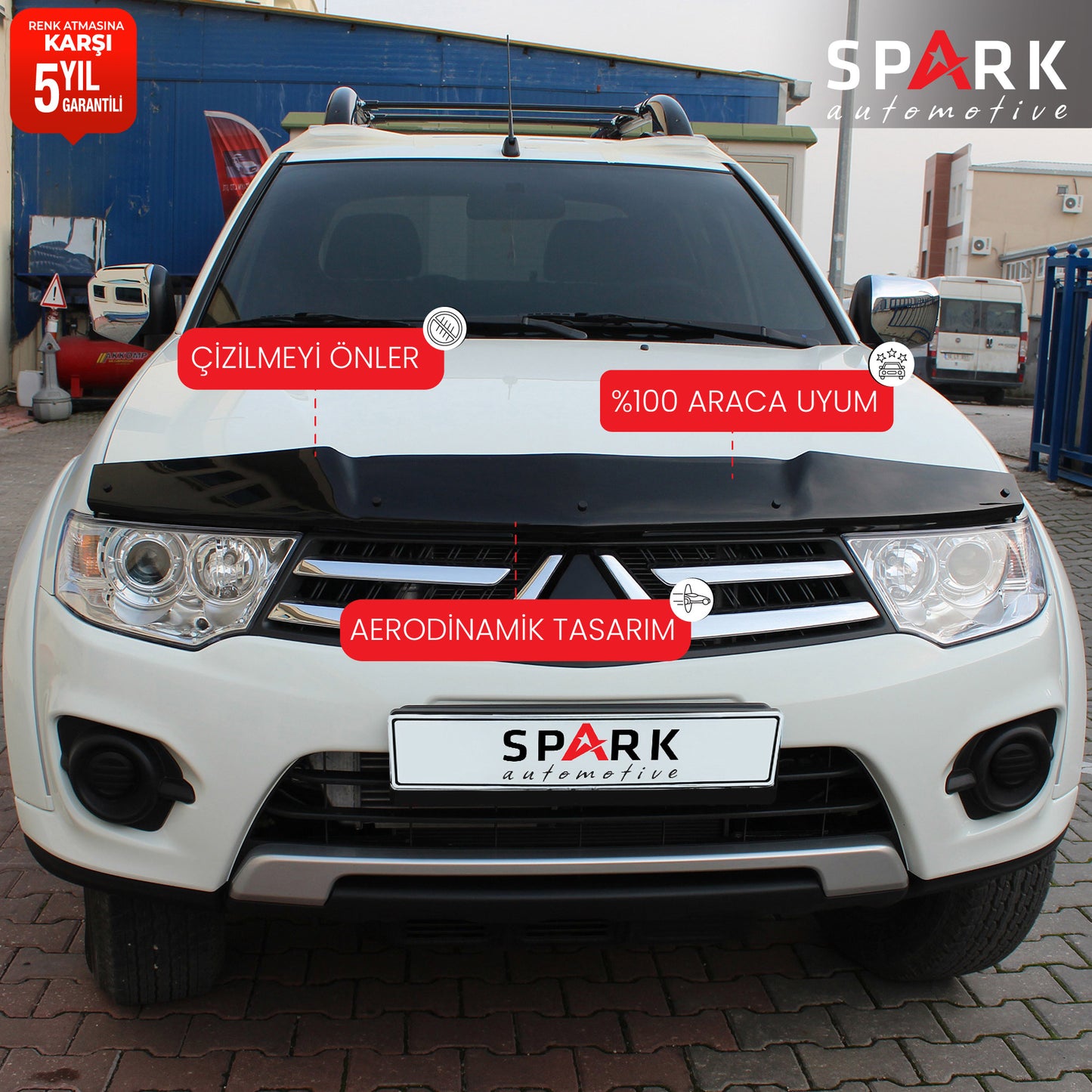 Mitsubishi L200 2007-2015 Yıl Aralığı Uyumlu Kaput Rüzgarlığı 4mm