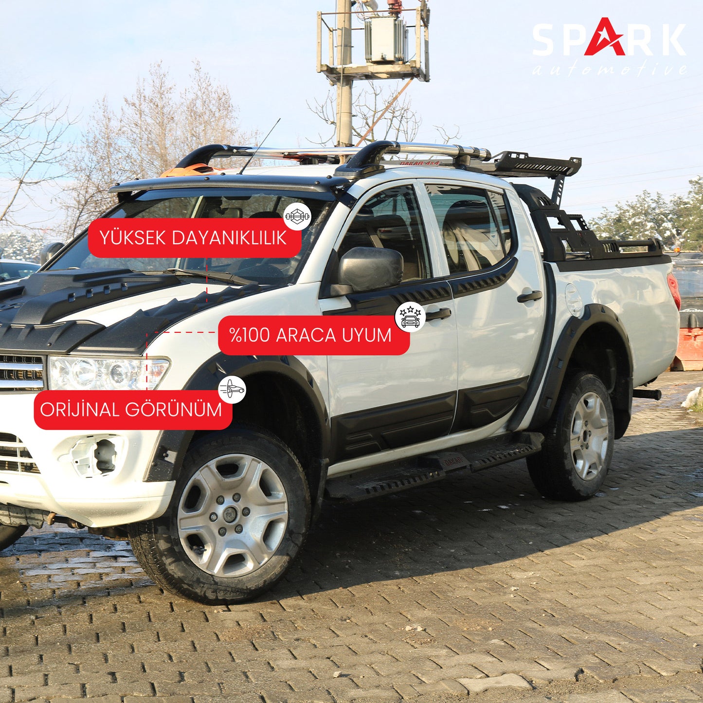 Mitsubishi L200 2007-2015 Yıl Aralığı Uyumlu Yarasa Kapı Kaplama 4 Parça