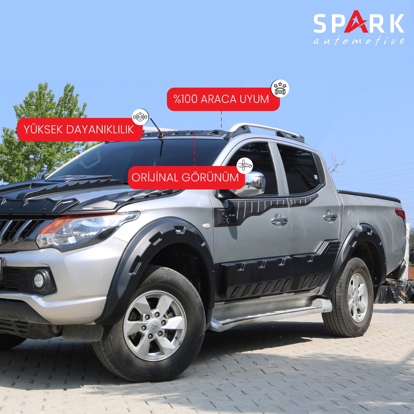 Mitsubishi L200 2015-2019 Yıl Aralığı Uyumlu Kapı Dodik 4 Parça