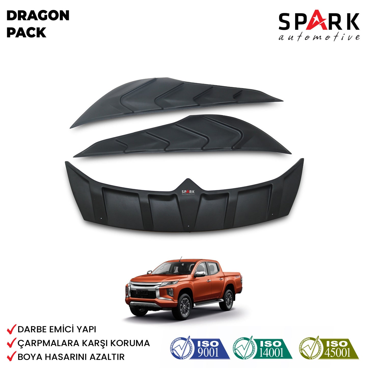 Mitsubishi L200 2019- Yılı ve Sonrası Uyumlu Dragon Pack 3 Parça