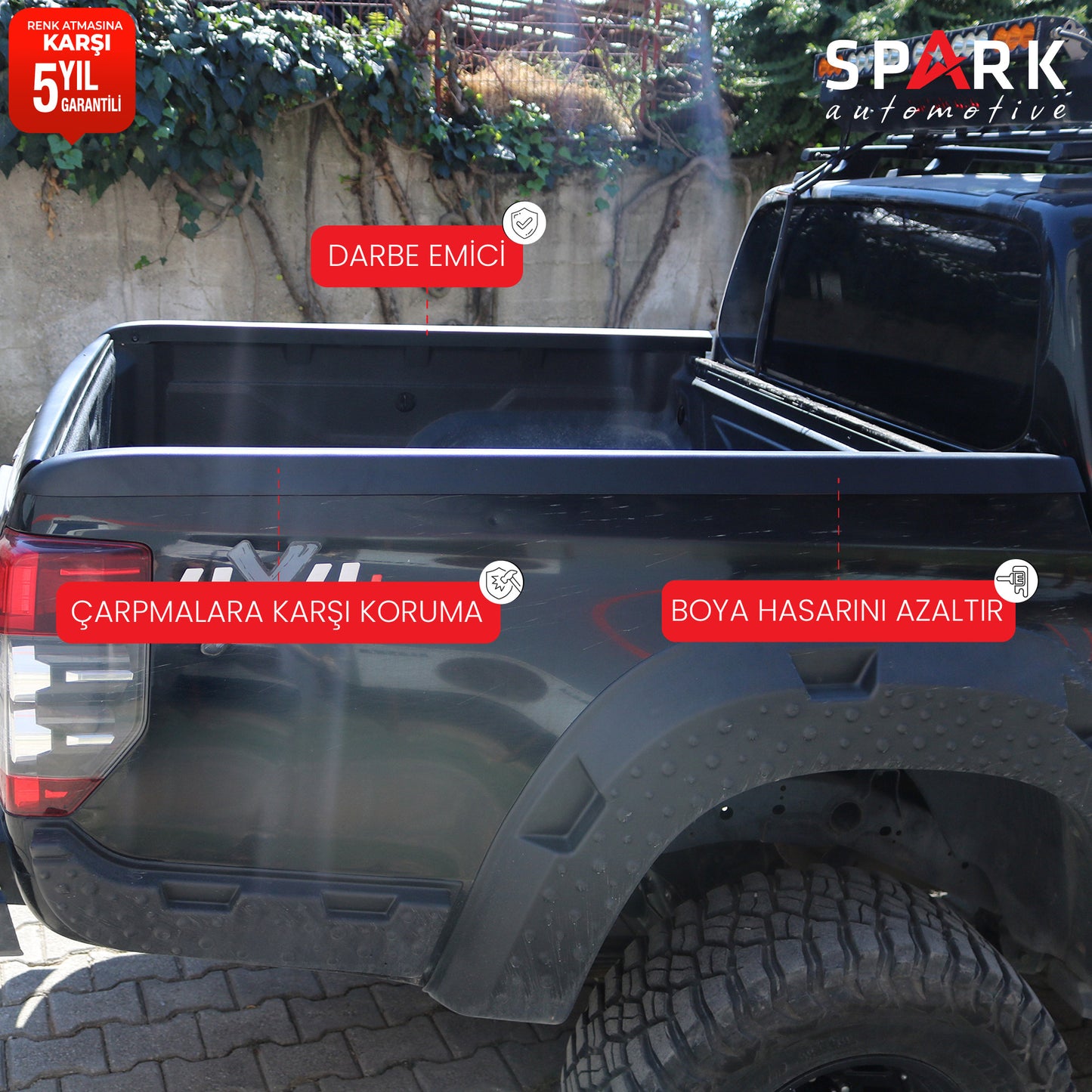 Mitsubishi L200 2019- Yılı ve Sonrası Uyumlu Kasa Kenar Koruma 3 Parça
