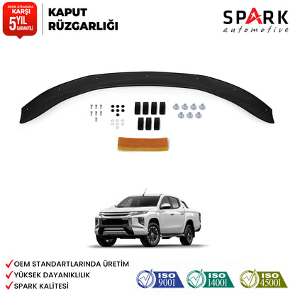Mitsubishi L200 2019- Yılı ve Sonrası Uyumlu Kaput Rüzgarlığı 3mm