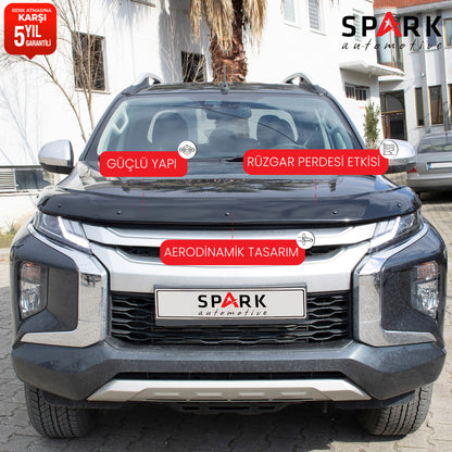 Mitsubishi L200 2019- Yılı ve Sonrası Uyumlu Kaput Rüzgarlığı 3mm