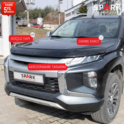 Mitsubishi L200 2019- Yılı ve Sonrası Uyumlu Kaput Rüzgarlığı 3mm