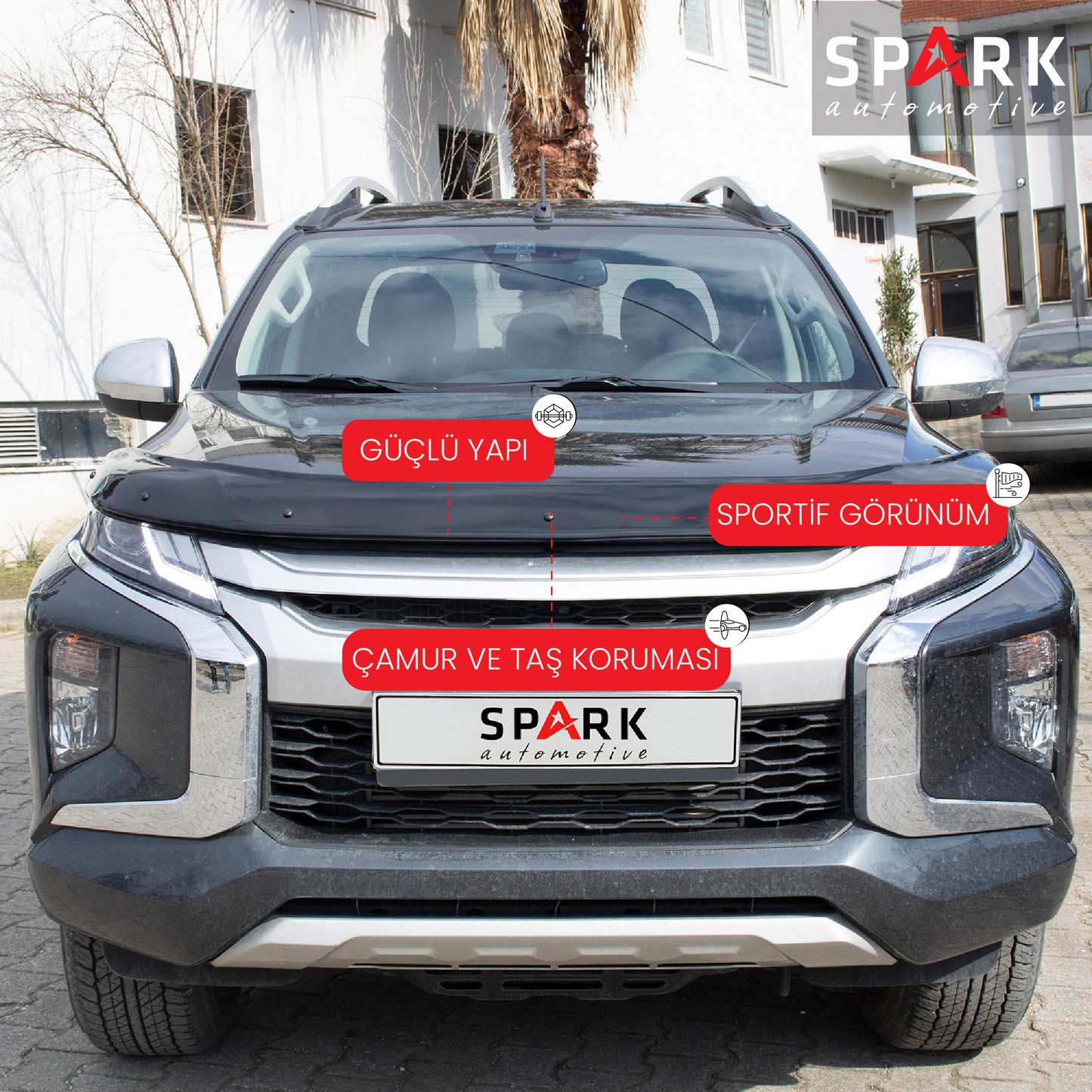 Mitsubishi L200 2019- Yılı ve Sonrası Uyumlu Kaput Rüzgarlığı 4mm