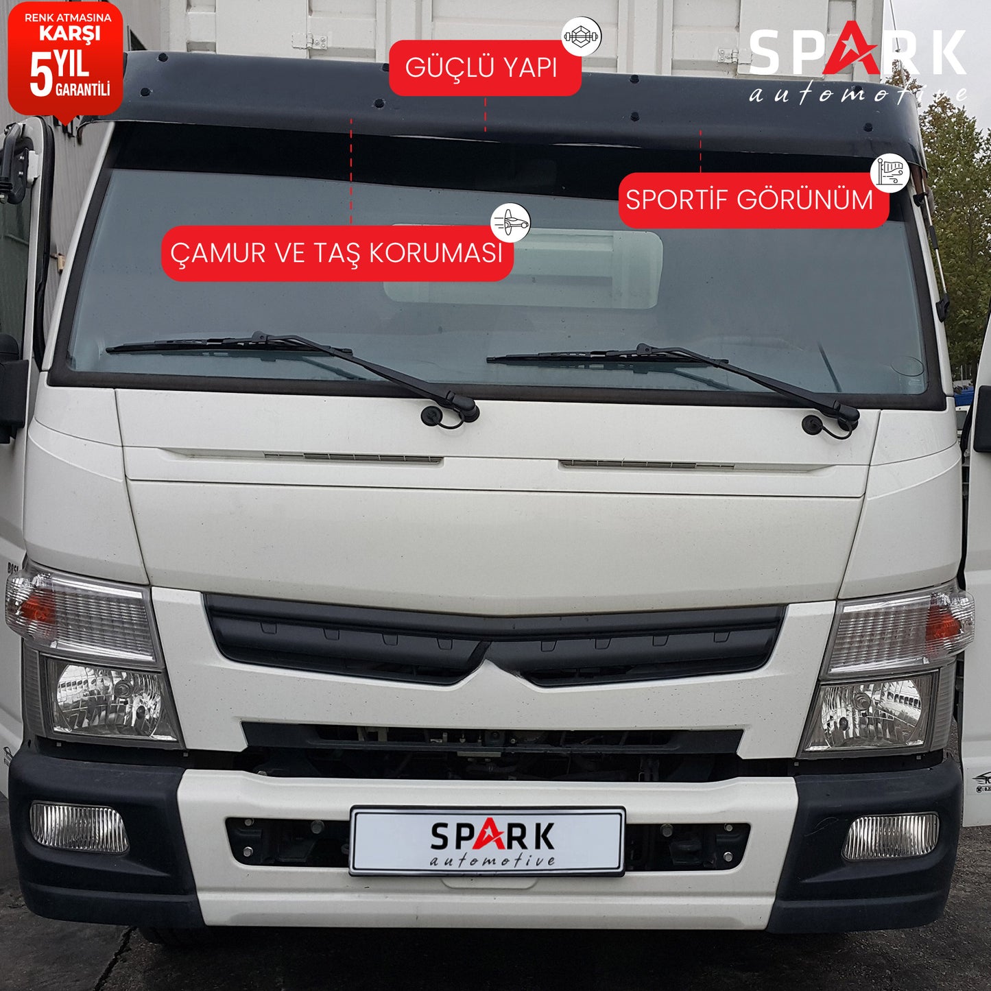 Mitsubishi Fuso Canter 2013- Yılı ve Sonrası Uyumlu Ön Cam Güneşliği