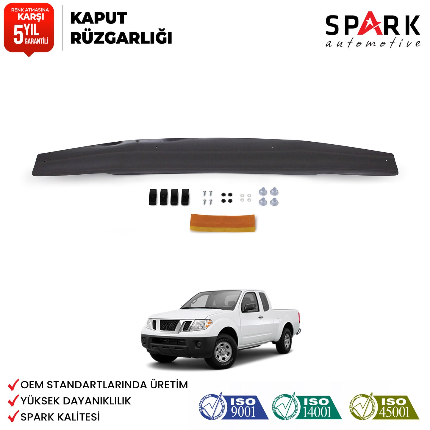 Nissan Navara 2006-2015 Yıl Aralığı Uyumlu Kaput Rüzgarlığı 3mm