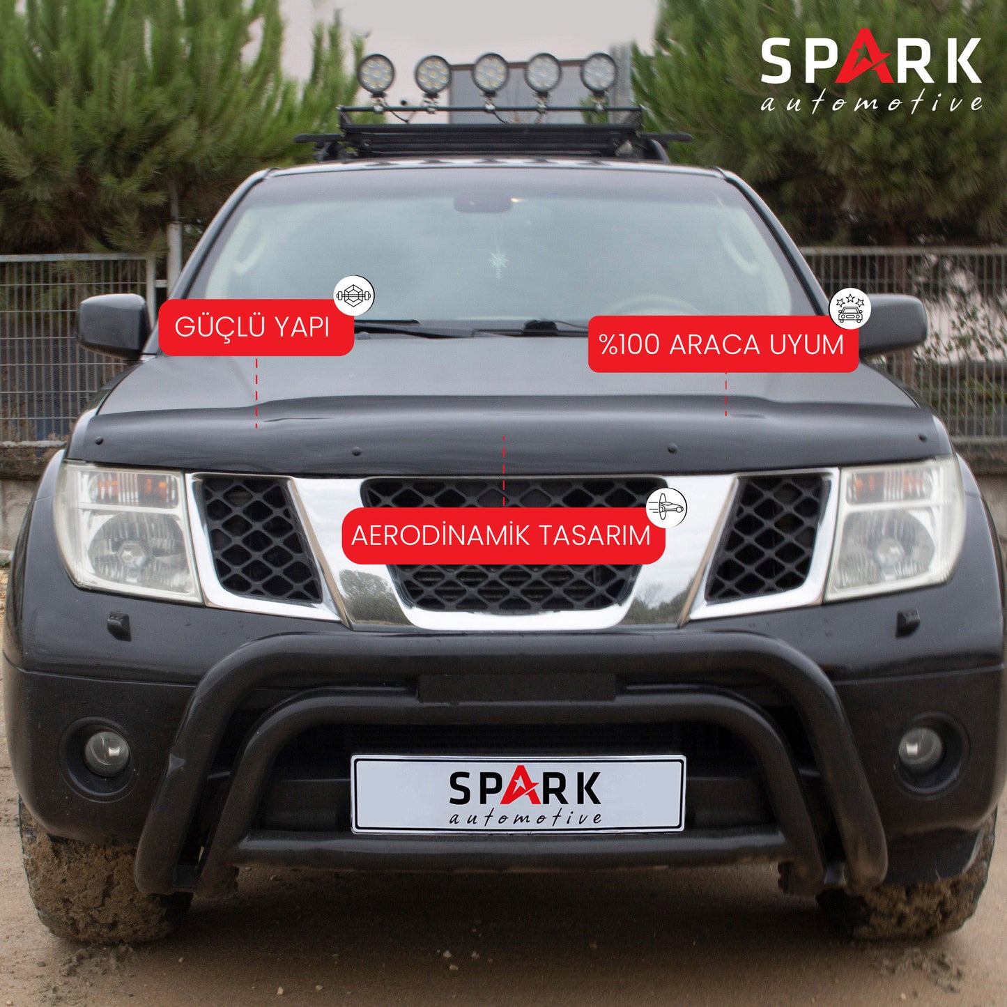 Nissan Navara 2006-2015 Yıl Aralığı Uyumlu Kaput Rüzgarlığı 4mm