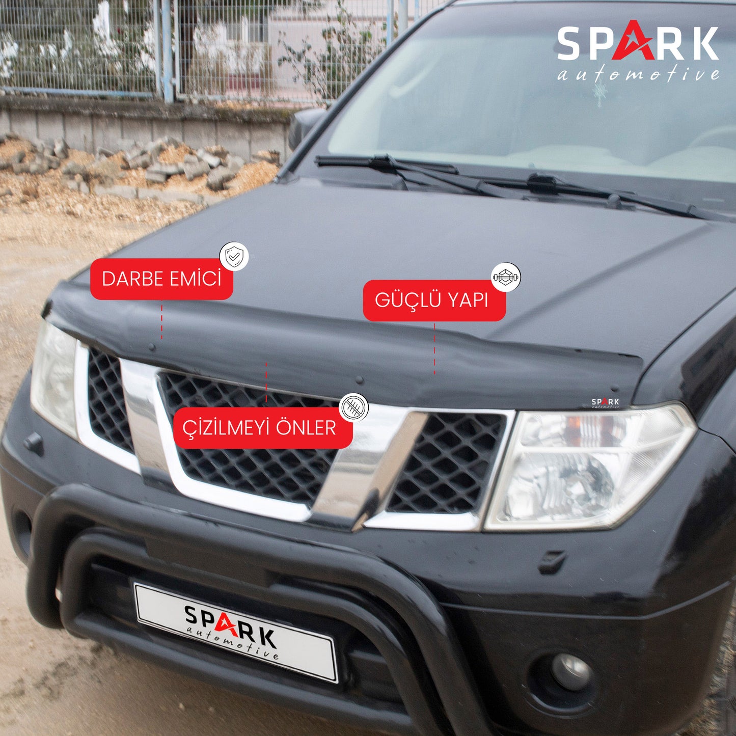 Nissan Navara 2006-2015 Yıl Aralığı Uyumlu Kaput Rüzgarlığı 4mm