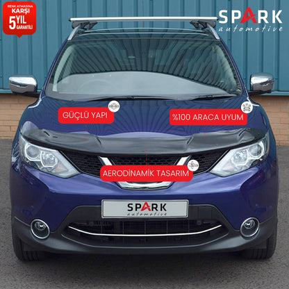 Nissan Qashqai 2014-2016 Yıl Aralığı Uyumlu Kaput Rüzgarlığı 3mm