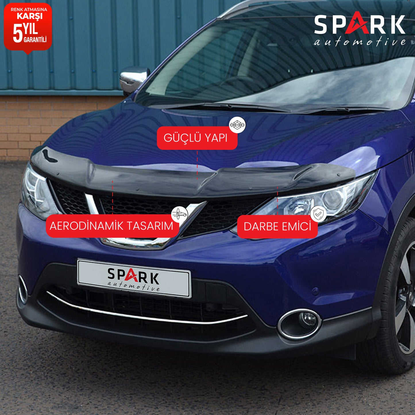 Nissan Qashqai 2014-2016 Yıl Aralığı Uyumlu Kaput Rüzgarlığı 3mm