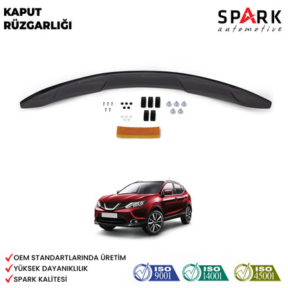 Nissan Qashqai 2014-2016 Yıl Aralığı Uyumlu Kaput Rüzgarlığı 4mm