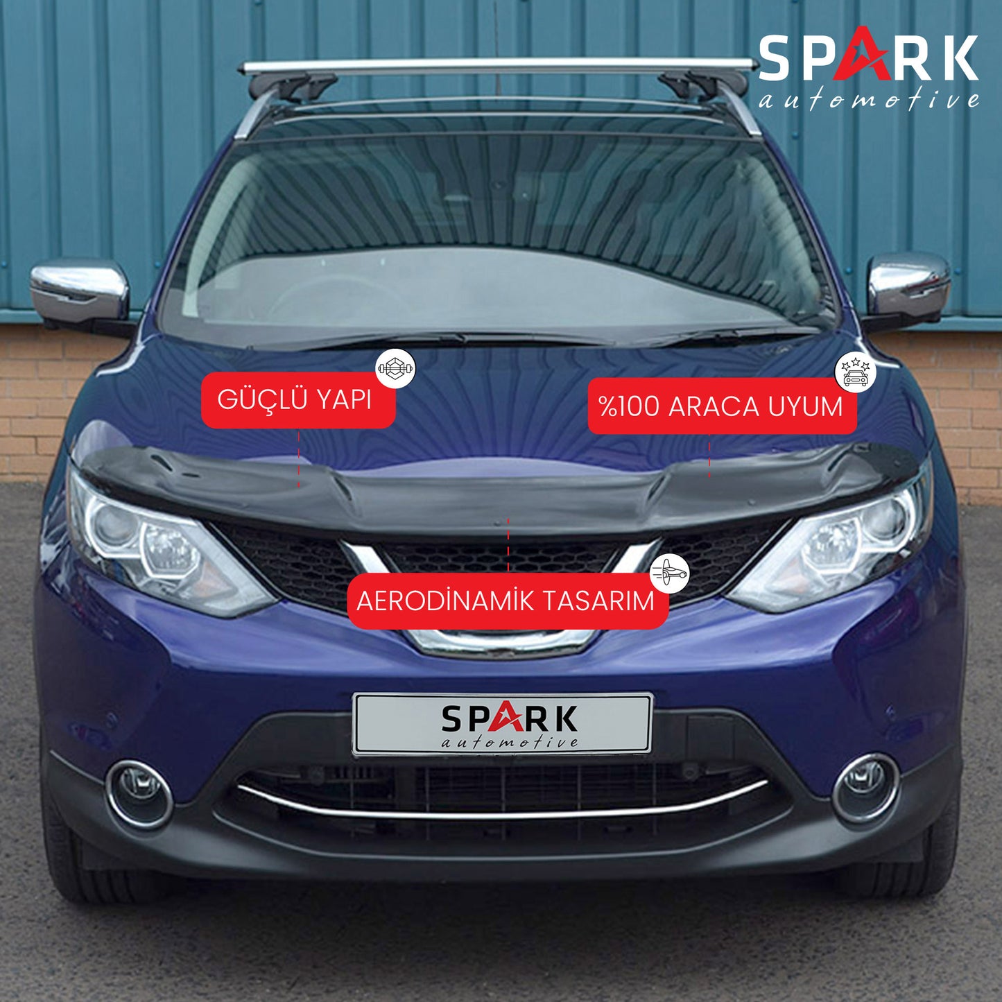 Nissan Qashqai 2014-2016 Yıl Aralığı Uyumlu Kaput Rüzgarlığı 4mm