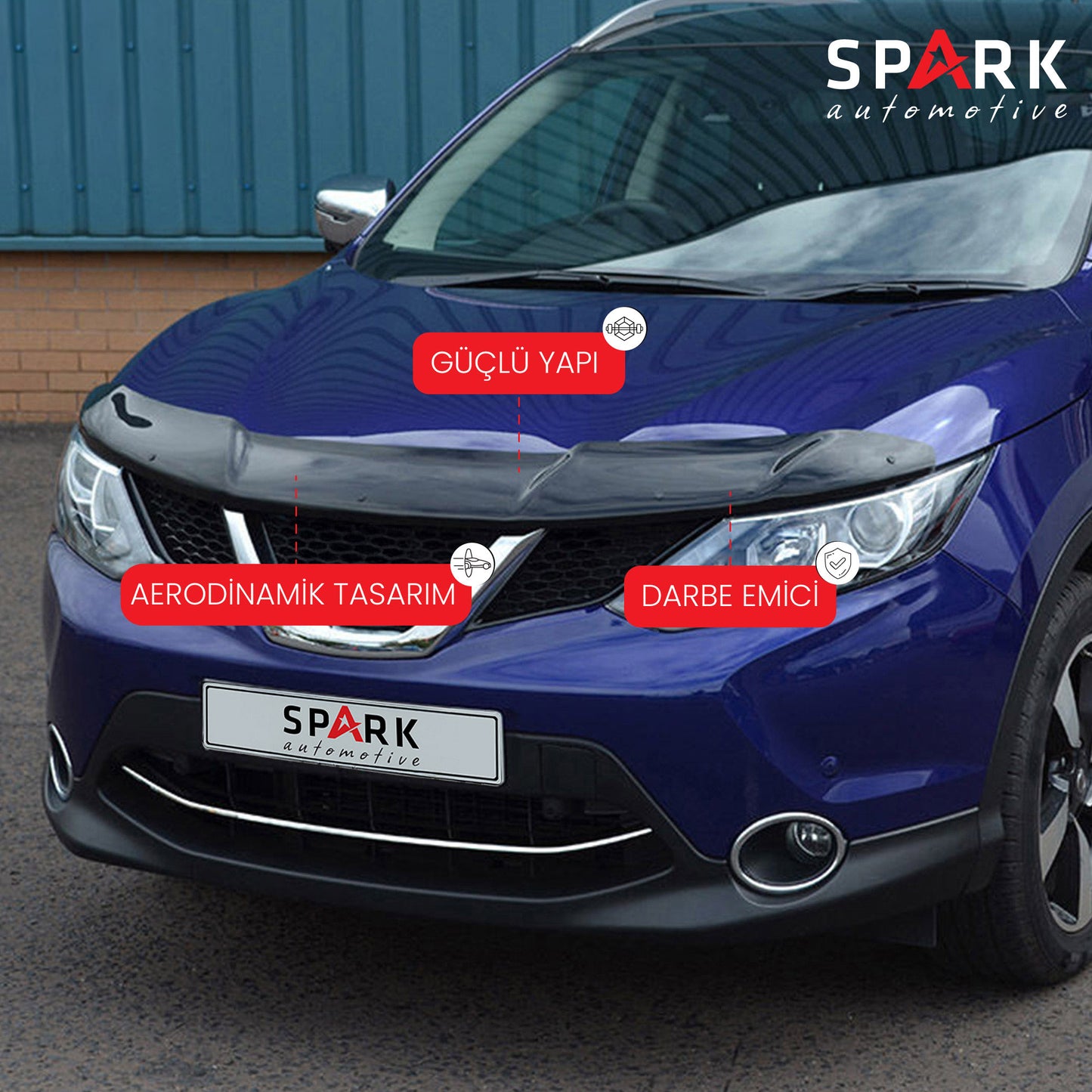 Nissan Qashqai 2014-2016 Yıl Aralığı Uyumlu Kaput Rüzgarlığı 4mm